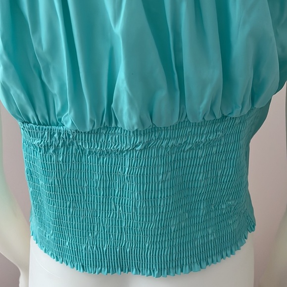 Turquoise Sara peasant top, 2X - Picture 5 of 7